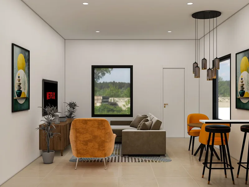 Ambiente moderno após pintura em Curitiba